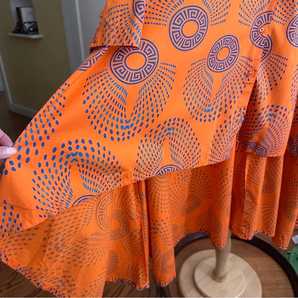 MASSEYS Global Cotton Button Up Tunic Blouse Bold Boho Oversized Size 4X - Picture 9 of 13